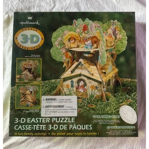 NEW Hallmark 3-D Easter Puzzle Tree House Farm Squirrels Bunny Chicks 50+ pieces - Picture 1 of 2