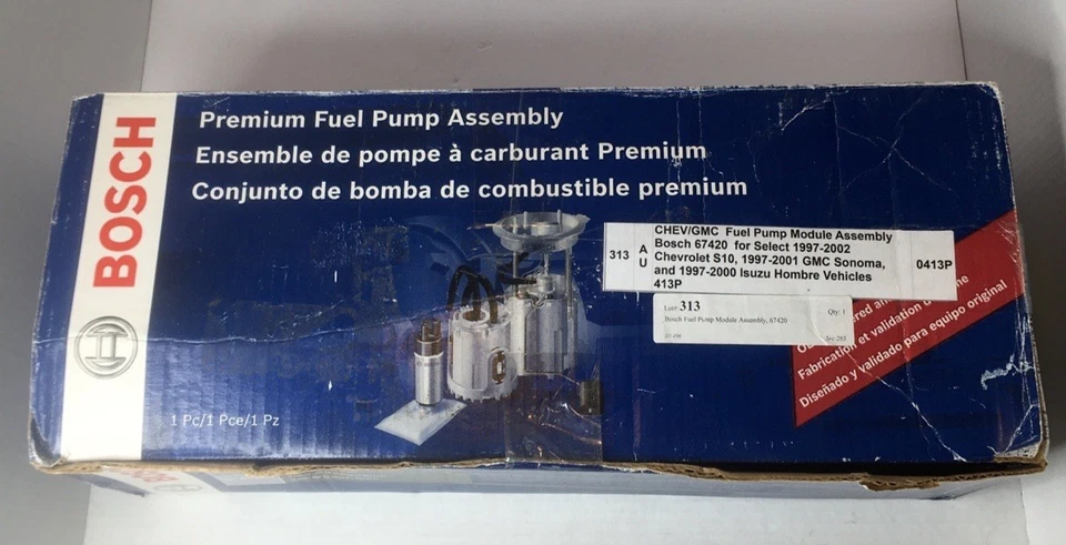 Bosch Premium Fuel Pump Assembly 67420 For Select 1997-2002 Chevrolet S10 - Image 1 of 4