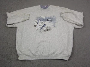 Vintage Jay Birds Sweatshirt Herren 3X Grau Snow Cottage Fleece Made in USA 90s - Bild 1 von 18