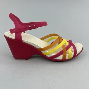 Crocs Huarache Wedge Slingback Open Toe Summer Boho Sandals Shoes Size US10 UK8 - Picture 1 of 15