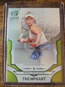 2025 Topps Triumphant Tennis Brenda Fruhvirtova Yellow Auto 3/15 #66-A - Picture 1 of 2