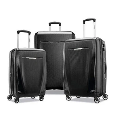 SAMSONITE WINFIELD 3 DLX HARDSIDE LUGGAGE SPINNERS 3-PIECE SET 20/25/28 - BLACK - Image 1 of 4