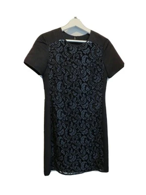 French Connection Dress Navy Blue Lovely Lorine Lace Front Mini Sheath Size 4 - image 1 of 4