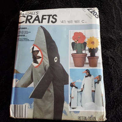Mccalls 2205 Costume Pattern Shark Penguin Flower ADULT Size Large 40-42 UNCUT  - Image 1 of 4