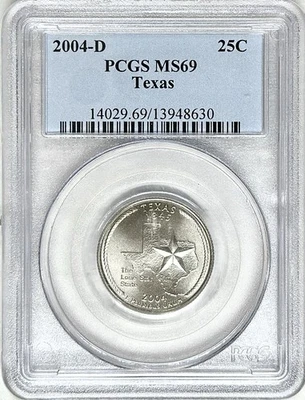 2004 D TEXAS STATE QUARTER PCGS MS69 TOP POP - Image 1 of 2