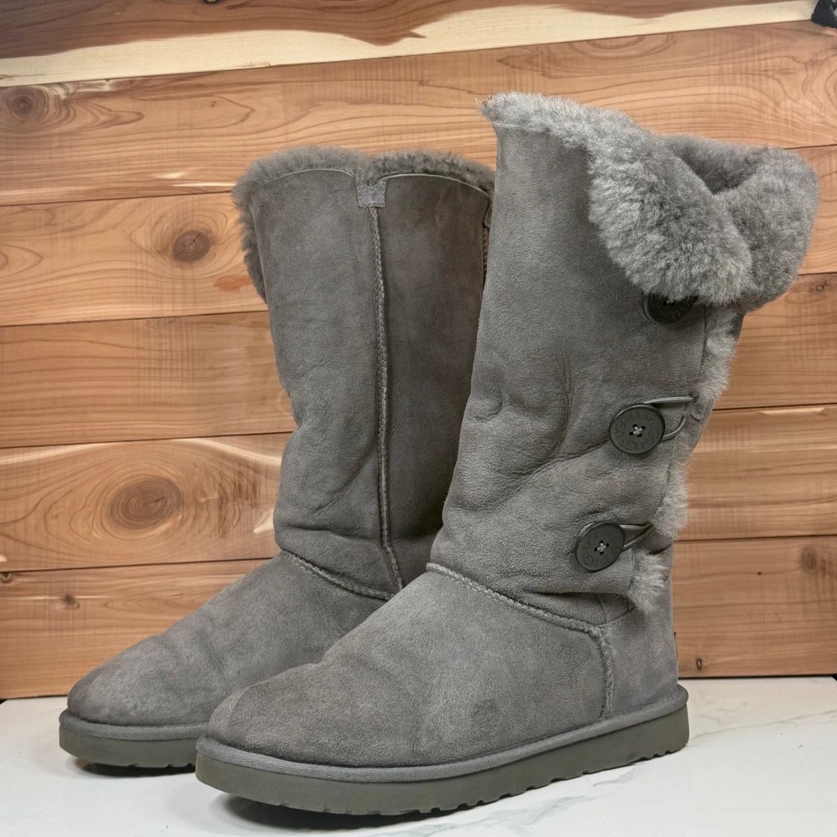 UGG Australia Bailey Button Gray Boots for Women for sale | eBay