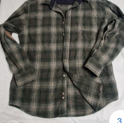 Vintage Pendleton 100% Virgin Wool Elbow Patch Button Up Shirt L Plaid - Image 1 of 4