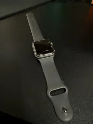 Apple Watch Series 3 44MM Aluminum Works “CRACKED DAMAGED” Black - Image 1 of 4