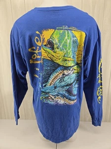 Salt Life Langarm Logo Mahi Marlin Angeln T-Shirt Baumwolle Blau XL Herren - Bild 1 von 12