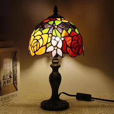 Маленькая настольная лампа Tiffany из витражного стекла мини настольный акцентный свет для кровати... - Изображение 1 из 4