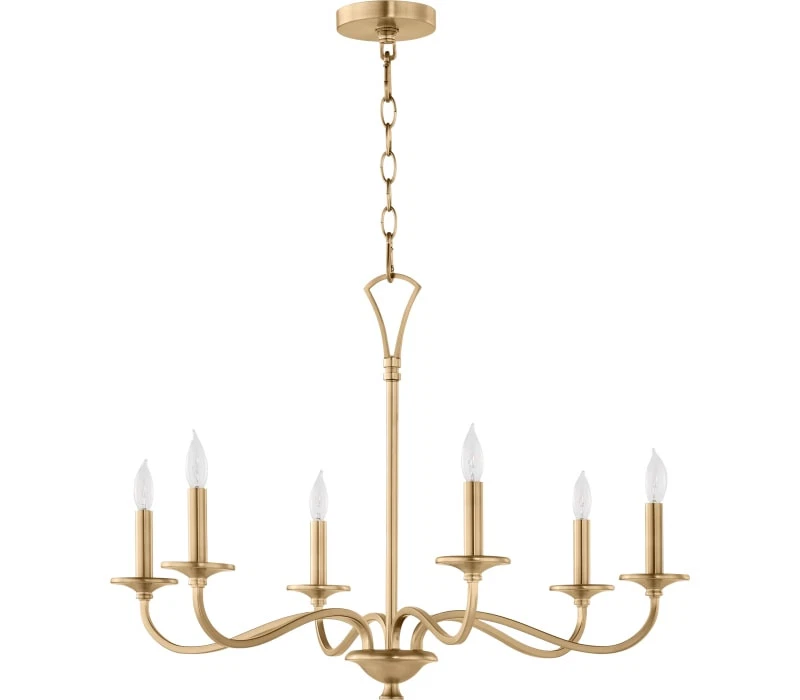 Candelabro Quorum Lighting 6021-6-80 Maryse, 6 luzes 360 Watts totais, latão envelhecido - Imagem 1 de 1