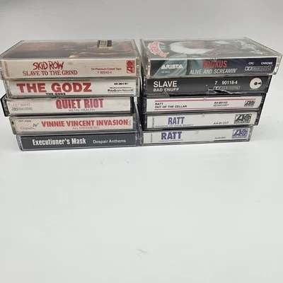 Vintage Rock Cassette Tape Lot Ratt Quiet Riot Skid Row Vinnie Vincent 80s Metal - Image 1 of 4
