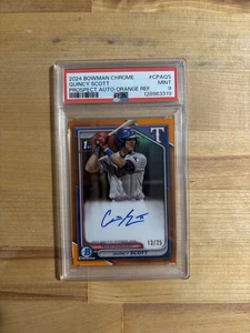 2024 Bowman Chrome Prospects Orange Refractor Auto Quincy Scott #/25 PSA 9 - Bild 1 von 2