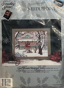 Vintage NOS: Something Special "Last Minute Shopper" Christmas Needlepoint Kit - Picture 1 of 2