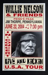 VINTAGE WILLIE NELSON KONZERT POSTER SHOW DRUCK JIM THORPE PENNSYLVANIA 1/100 - Bild 1 von 2