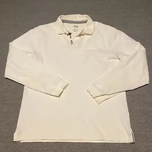 Rodd & Gunn Rugby Polo Shirt Mens Large White Elbow Patches Sports Fit - Picture 1 of 11