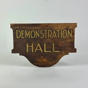 'Demonstration Hall' Vintage Double Sided Court House Wooden Sign With Gilt Font - Picture 1 of 9