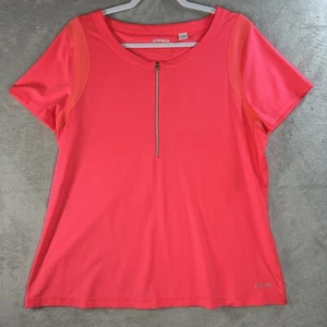 ANNIKA by Cutter & Buck Golf Shirt Round Neck Half Zip Coral Pink Women's XL - Picture 1 of 7