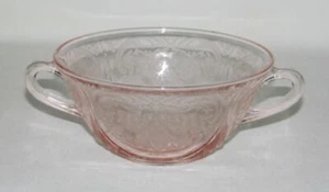 Hazel Atlas Glass Co. ROYAL LACE Pink Two-Handled Cream Soup - Picture 1 of 1