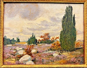 Antique Painting By Schonlein Oil on Wood "Landscape - Picture 1 of 5