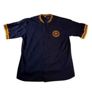 Starter Basketball Button Up VTG Y2K Blue Short Sleeve Shooting Shirt Medium - Picture 1 of 9