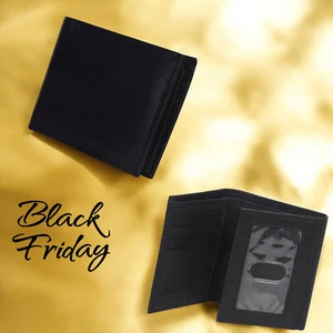 BLACK FRIDAY SPECIAL - Set of 2 wallets Men's wallet Bifold and Trifold - Picture 1 of 8
