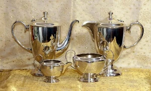 CLASSIC AUSTRALIAN 'IMPERIAL' EMPIRE STYLE EPNS FOUR PIECE TEA SET c.1950 - Picture 1 of 23