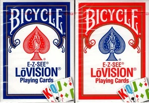 E-Z See Lo Vision rot & blau 2 Deck Set Fahrrad Spielkarten Poker Größe USPCC - Bild 1 von 6