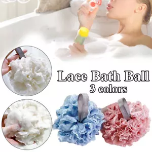 Exfoliating Large Body Scrubber Sponge Flower Brush Puff Bath Loofah Mesh Show ⁿ - Picture 1 of 15