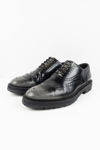 Scarpe uomo Burberry Prorsum Oxford nero grigio in pelle taglia 42EU 9US 8UK H3343