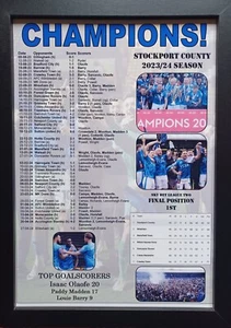 Stockport County 2024 League Two champions - Stockport promoted - souvenir print - Picture 1 of 5