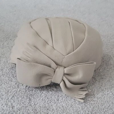 Sombrero Irene of New York I. Magnin & Co Vintage con Lazo Lana Crema Foto 1 de 4