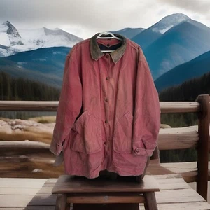 Manta de lana azteca Woolrich años 80 forrada abrigo de granero tareas lona XL rojo EE. UU. - Imagen 1 de 16