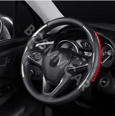  2PCS Carbon Fiber Look Car Steering Wheel Booster Cover Non-Slip Accessories - Image 1 of 4