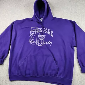 Estes Park Colorado Gildan 3XL Purple Heavy Cotton Hoodie Pullover Sweatshirt - Picture 1 of 15