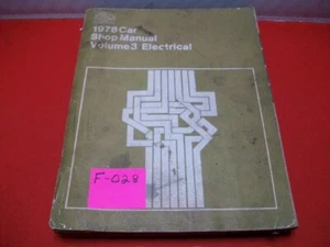 FORD CAR SHOP 1978 DE COLECCIÓN FABRICANTE DE FABRICANTE DE AUTOMÓVILES VOLUMEN MANUAL #3 - SISTEMAS ELÉCTRICOS GC - Imagen 1 de 4