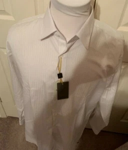 Canali Shirt White Cotton Long Sleeve Dress Shirt Men's Size 45-17 3/4 - Picture 1 of 12