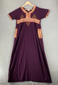 Antra Dress Long Tunic Maxi Embroidered Pockets Fairy Peasant Boho India - Picture 1 of 18