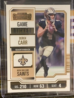 2023 Panini Contenders Derek Carr Game Ticket Bronze Foil #72 New Orleans Saints - Image 1 of 2