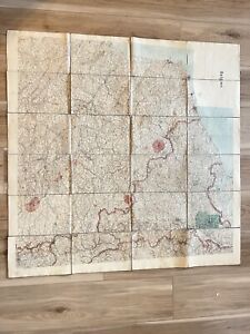 1914 BELGIUM Folding WW1 Map