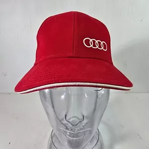 Cappello berretto a sfera ricamato logo Audi Cars Automobiles ROSSO BRILLANTE regolabile - Foto 1 di 8