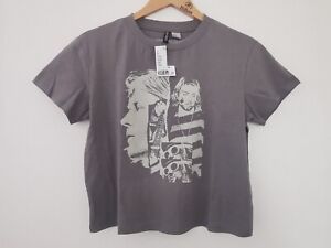 BNWT H&M Divided Nirvana Kurt Cobain Print Grey T-Shirt Size Medium * NEW Grunge