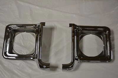 CHROME Headlight Door Bezels Chevy Blazer C10 C20 C30 K10 K20 Full Size GM Truck - Image 1 of 4