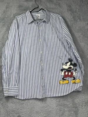 Mickey Mouse Disney Store Hombre’s Grande Manga Larga Abotonable Foto 1 de 4