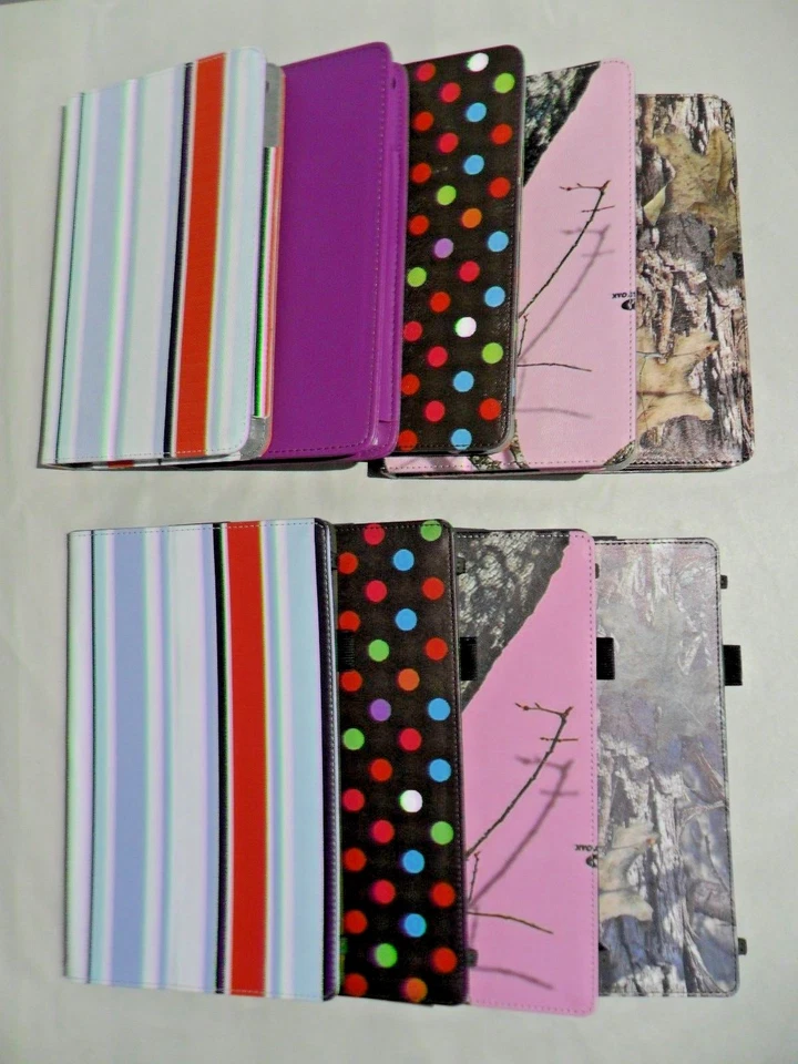 Tri-fold Cases for 7" and 8" Tablets (Kindle Fire), Magnetic Clasp, Camera Holes - Image 1 of 1