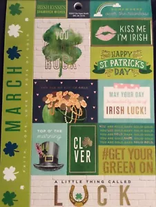 Calendario Mes marzo Día de Patricio Irlandés Luck Lámina Cartas Libro de recortes - Imagen 1 de 1