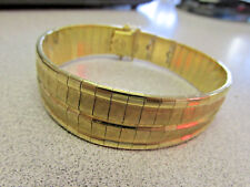  18k Gold Flex bangle Bracelet 86.5 Grams 8 inches Long x 3/4 inch   Make Offer