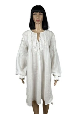 Ermanno Scervino Puffy Ramie Wrap Dress Embroidered size 48 - Image 1 of 4