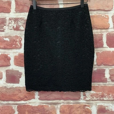 Юбка женская INC International Concepts размер 0 черная вышитая кружевная на молнии - Изображение 1 из 4