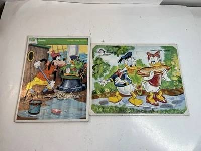 2 VTG Walt Disney Frame Tray Puzzles Whitman/ Jayman Goofy/ Donald Daffy Duck - Image 1 of 4